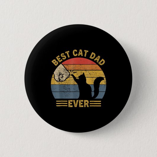 Ca Men Cat Dad Ever Funny Cat Lover Gift  Button (Vorderseite)