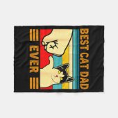 Ca Men Cat Dad Ever Funny Cat Lover Gift  Fleecedecke (Vorderseite (Horizontal))