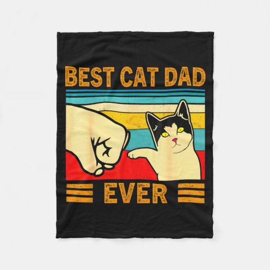 Ca Men Cat Dad Ever Funny Cat Lover Gift  Fleecedecke (Vorderseite)