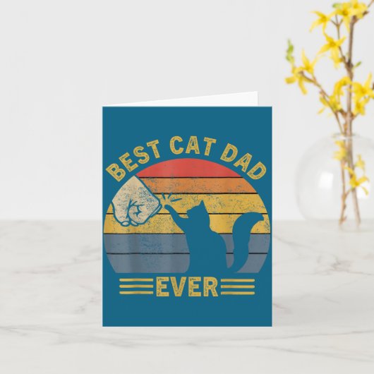 Ca Men Cat Dad Ever Funny Cat Lover Gift  Karte (Gelbe Blume)
