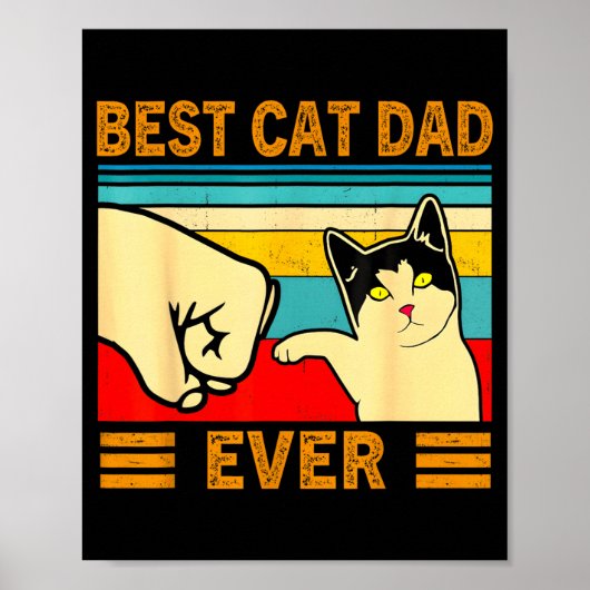 Ca Men Cat Dad Ever Funny Cat Lover Gift  Poster (Vorne)