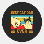 Ca Men Cat Dad Ever Funny Cat Lover Gift  Runder Aufkleber (Vorderseite)