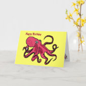 CA: Octopus Geburtstagskarte Cartoon Geburtstagska Karte (Gelbe Blume)