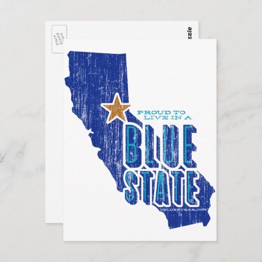 CA: Proud Blue Staat Postkarte (Vorne/Hinten)