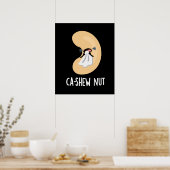 Ca-shew Funny Sneezing Cashew Nut Pun Dark BG Poster (Küche)