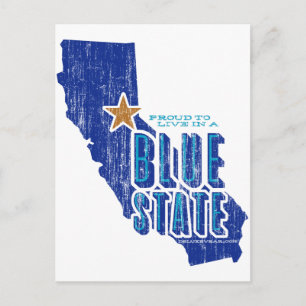 CA - Stolzer blauer Staat Postkarte