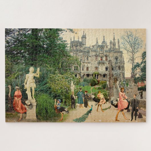 Cabalgando avestruces en A Regaleira (Portugal) Puzzle (Horizontal)