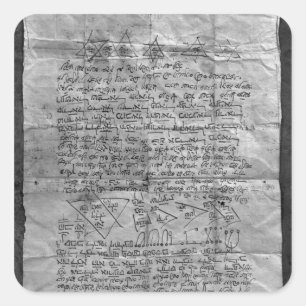 Cabalistisches Amulett Quadratischer Aufkleber