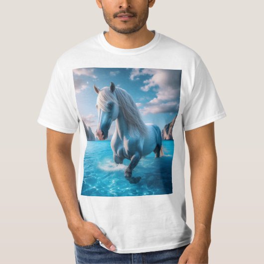 Caballo en aguas cristalinas T-Shirt (Vorderseite)