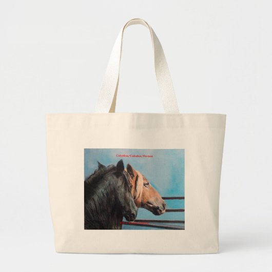 Caballos/Cabalos/Pferde Jumbo Stoffbeutel (Vorne)
