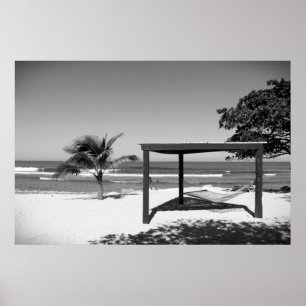 Cabana am Strand - Labedee Haiti 2012 BW 3534 Poster