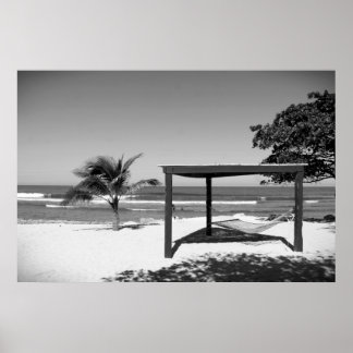 Cabana am Strand - Labedee Haiti 2012 BW 3534 Poster