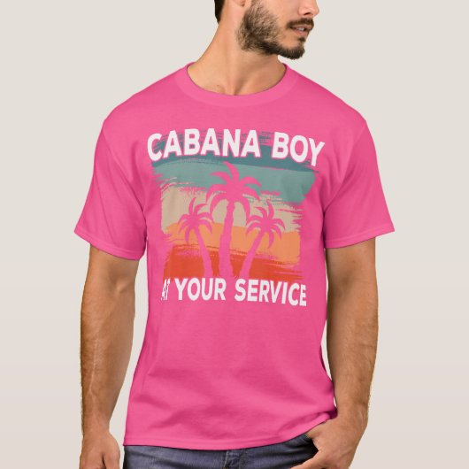 Cabana Boy At Your Service Black T-Shirt (Vorderseite)