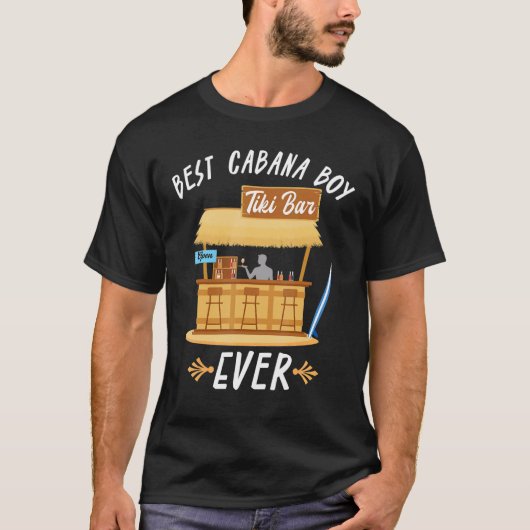 Cabana Boy Tiki Bar Beach Limbo Surfing Barkeeper T-Shirt (Vorderseite)