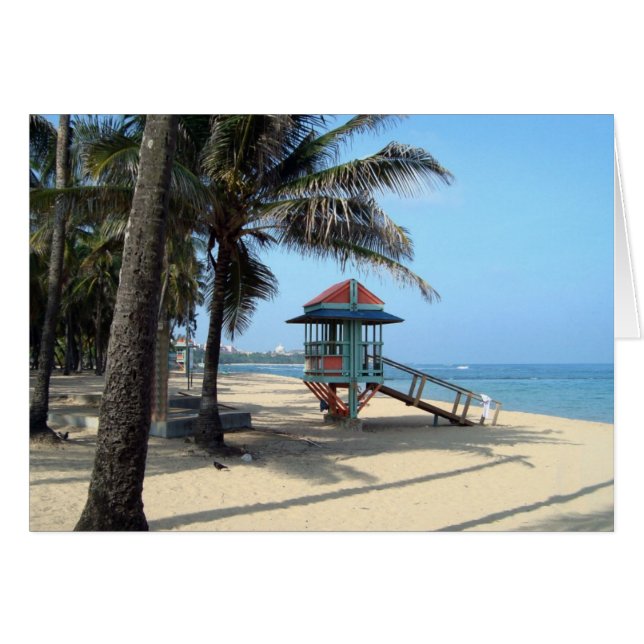 Cabana on Beach Card (Vorderseite (Horizontal))