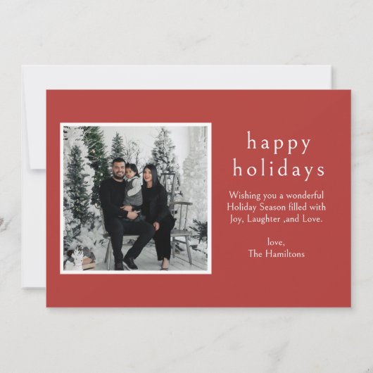 Cabana Pink red Stripe Preppy photo Christmas card Einladung (Rückseite)