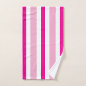 Cabana Pink White Stripes Badhandtuch Set (Handtuch)