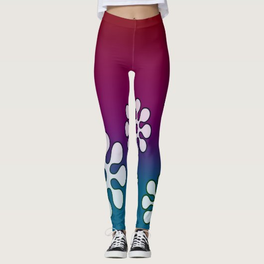 Cabana Red und Blue Leggings (Vorderseite)
