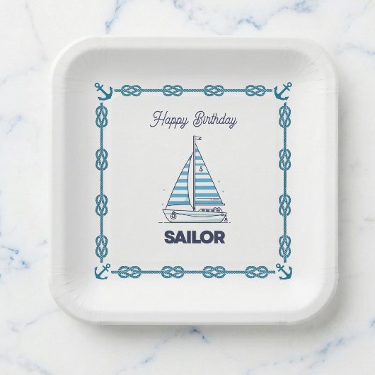 Cabana Sail Alles Gute zum Geburtstag Pappteller