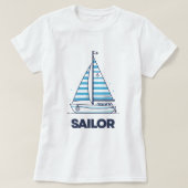 Cabana Sail Mädchen Nautical Boot Tee (Design vorne)
