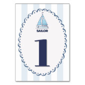 Cabana Sails Anpassbare Tischkarten Tischnummer (Rückseite)