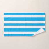 Cabana Sky Blue White Stripes Badhandtuch Set (Handtuch)