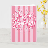 Cabana Streifen "Happy Birthday" Burst in Pink Karte (Gelbe Blume)
