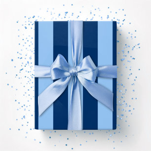 Cabana-Streifen in Blau-Indigo Geschenkpapier