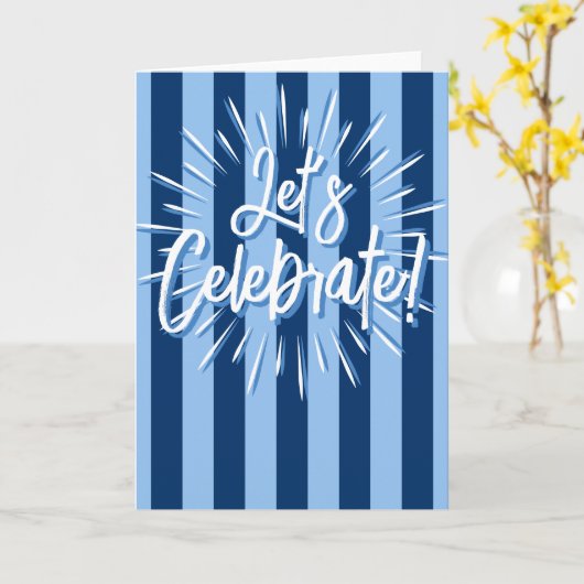 Cabana Streifen "Let's Celebrate" Burst in Blue Karte (Gelbe Blume)