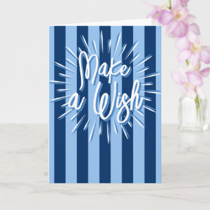 Cabana Streifen "Make a Wish" Explosion in Blau Karte