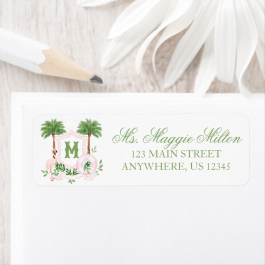 Cabana Streifen Palm Beach Monogramm Wappen (Insitu)
