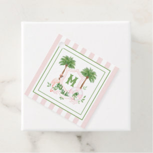 Cabana Streifen Palm Beach Monogramm Wappen Geschenkanhänger