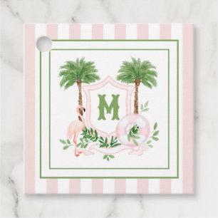Cabana Streifen Palm Beach Monogramm Wappen Geschenkanhänger