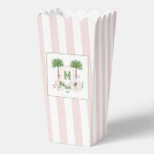 Cabana Streifen Palm Beach Monogramm Wappen Geschenkschachtel (Vorderseite)