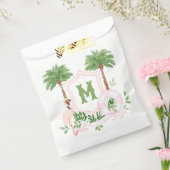 Cabana Streifen Palm Beach Monogramm Wappen Geschenktütchen (Versiegelt)