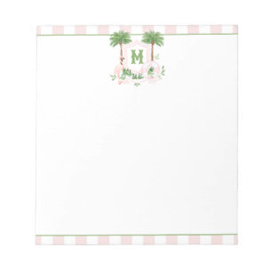Cabana Streifen Palm Beach Monogramm Wappen Notizblock