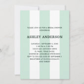 Cabana Strip Sea Green Brautparty Einladung (Vorderseite)