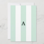 Cabana Strip Sea Green Brautparty Einladung (Rückseite)