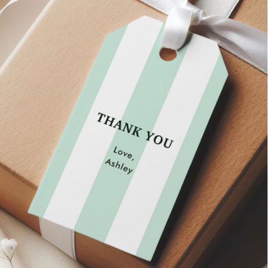 Cabana Strip Sea Green Brautparty Geschenkanhänger