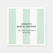 Cabana Strip Sea Green Brautparty Serviette (Vorderseite)