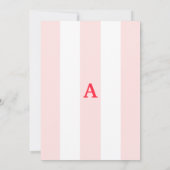 Cabana Stripe Blassrosa Brautparty Einladung (Rückseite)