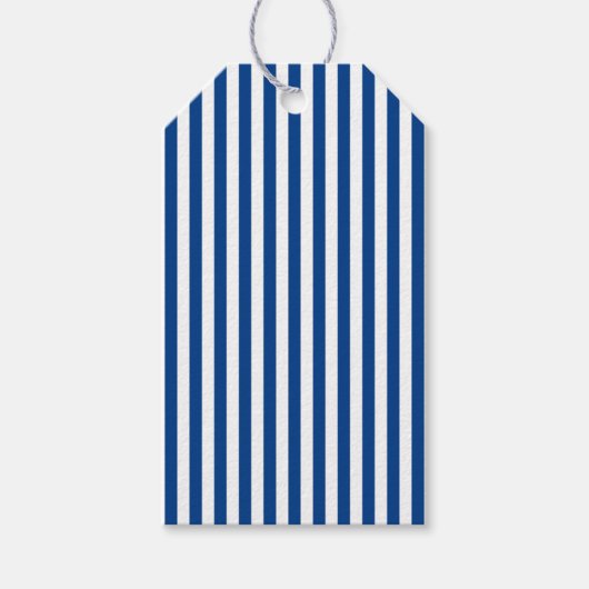 Cabana Stripe Blau und Weiß Geschenkanhänger (Vorderseite)