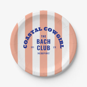 Cabana Stripe Coastal Cowgirl The Bach Club Rosa Pappteller