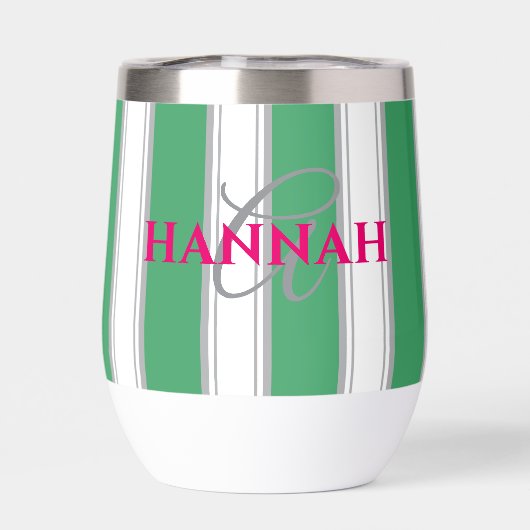 Cabana Stripe Monogram in Green (Rückseite)