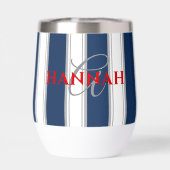 Cabana Stripe Monogram in Navy Blue (Rückseite)