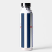 Cabana Stripe Monogram in Navy Blue Trinkflasche (Links)