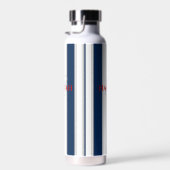 Cabana Stripe Monogram in Navy Blue Trinkflasche (Rechts)