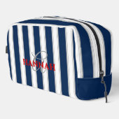 Cabana Stripe Monogram in Navy Blue Waschbeutel (Rechte Ecke)