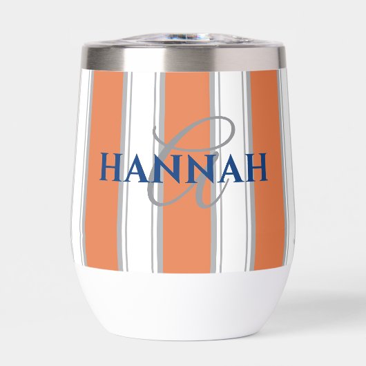 Cabana Stripe Monogram in Orange (Vorderseite)
