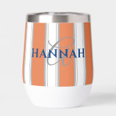 Cabana Stripe Monogram in Orange (Rückseite)